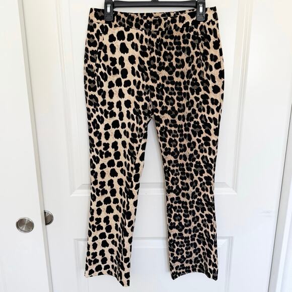 Zara Cropped Leopard Print Cropped Matchstick Pants Small - Picture 3 of 5